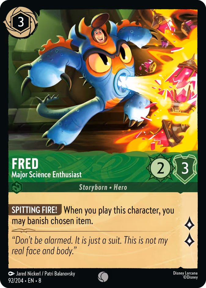 Fred - Major Science Enthusiast 8-92 Lorcana card