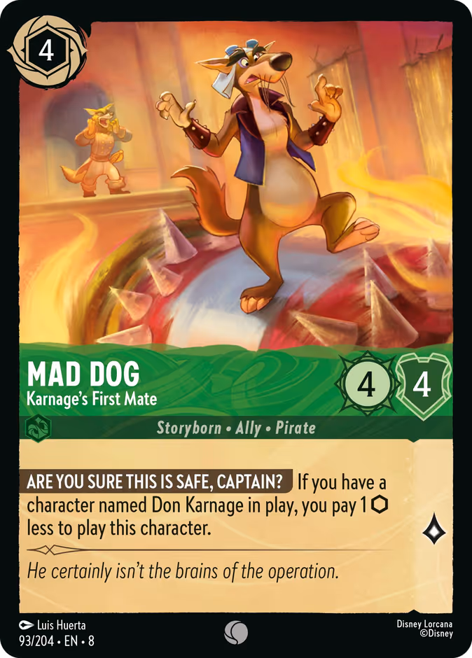 Mad Dog - Karnage's First Mate 8-93 Lorcana card