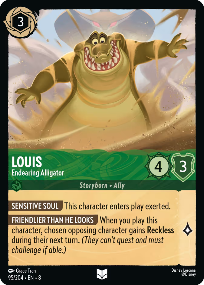 Louis - Endearing Alligator 8-95 Lorcana card