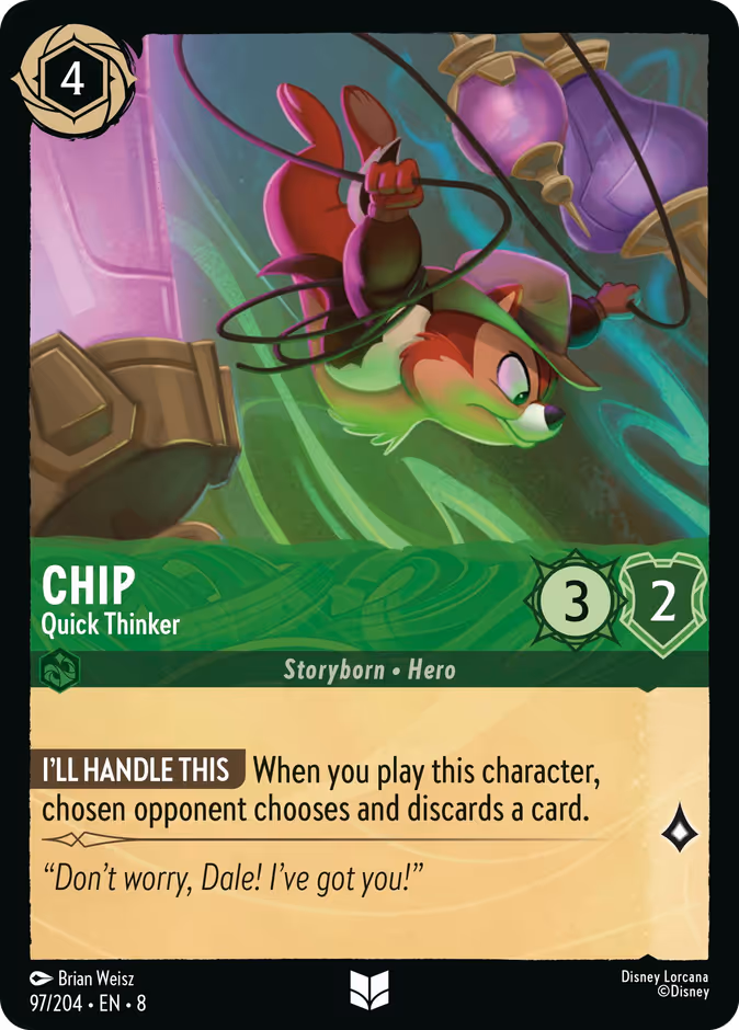 Chip - Quick Thinker 8-97 Lorcana card