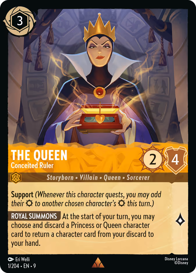 The Queen - Conceited Ruler 9-1 Lorcana card