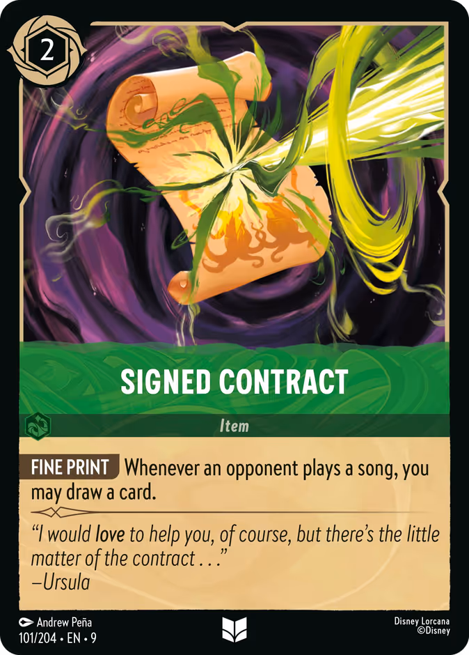 Signed Contract 9-101 Lorcana card