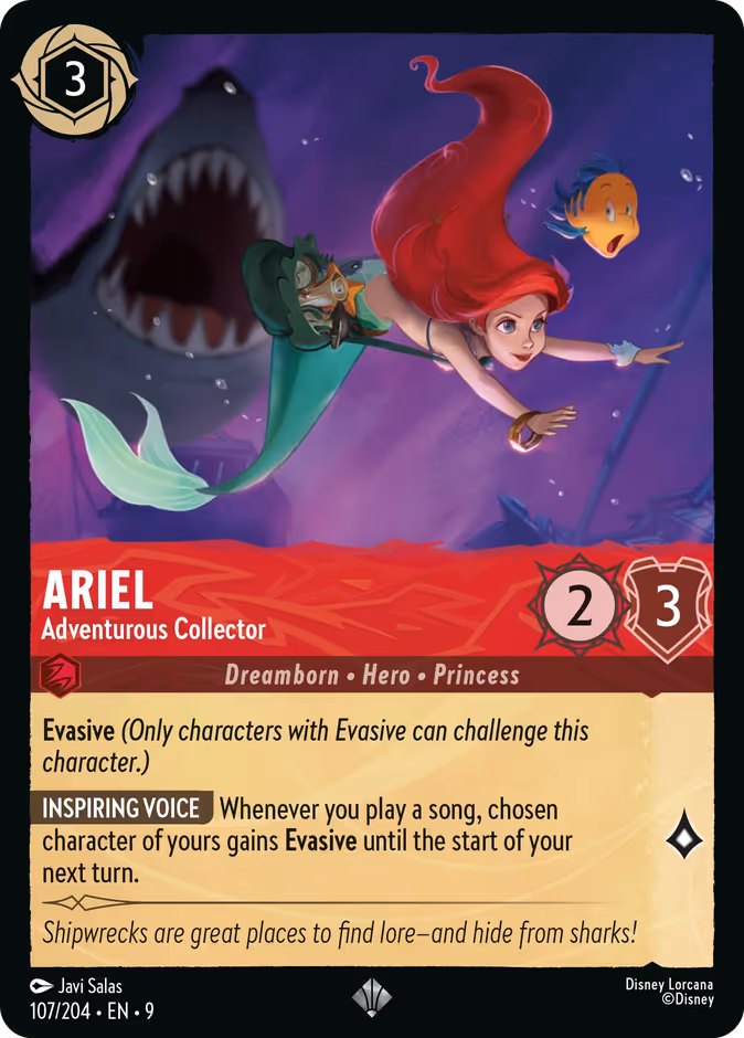 Ariel - Adventurous Collector 9-107 Lorcana card