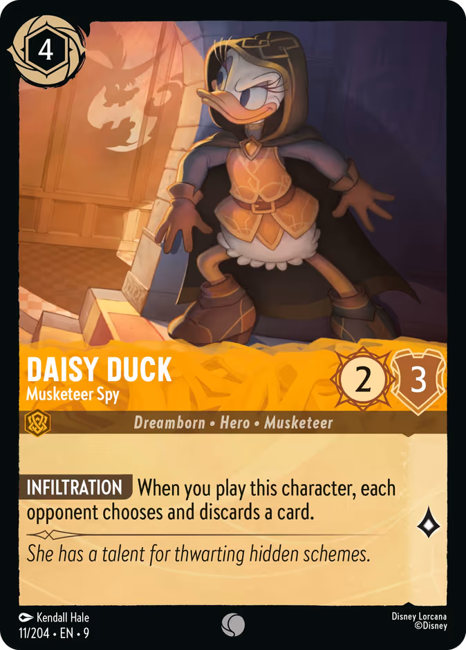 Daisy Duck - Musketeer Spy 9-11 Lorcana card