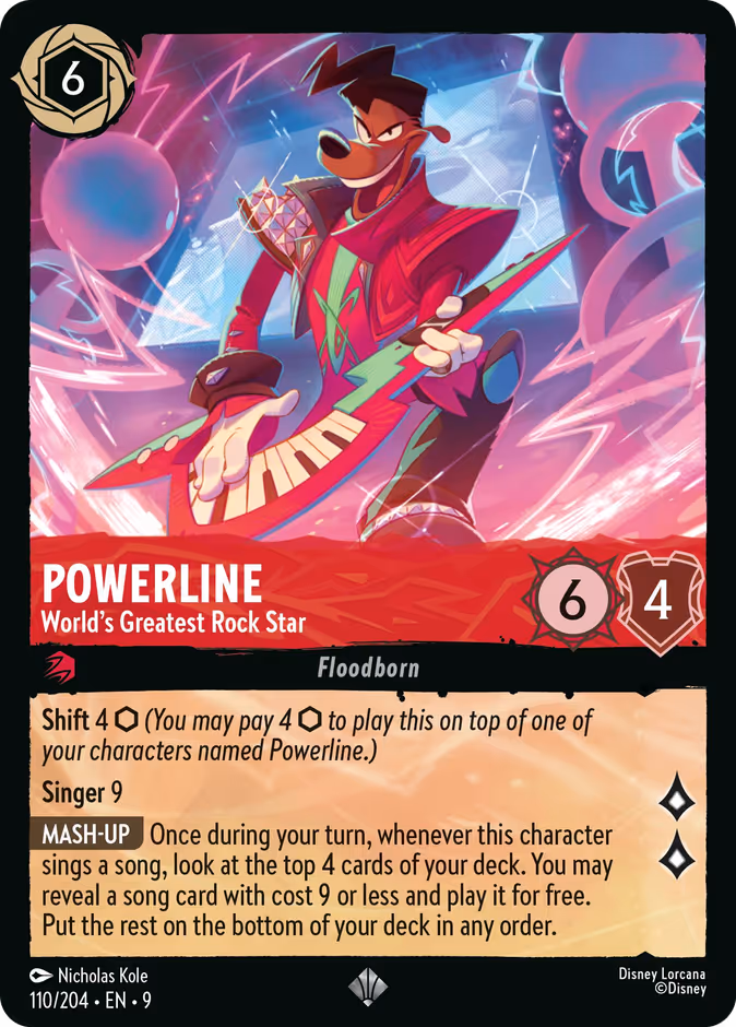 Powerline - World's Greatest Rock Star 9-110 Lorcana card