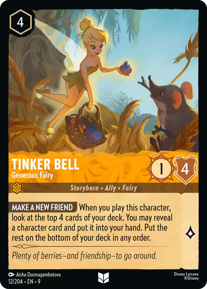 Tinker Bell - Generous Fairy 9-12 Lorcana card