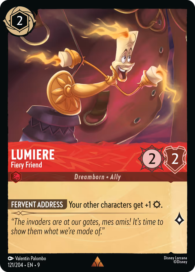 Lumiere - Fiery Friend 9-121 Lorcana card