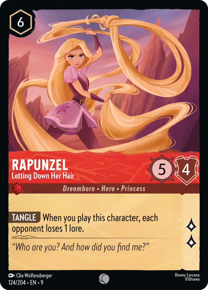 Rapunzel - Letting Down Her Hair 9-124 Lorcana card