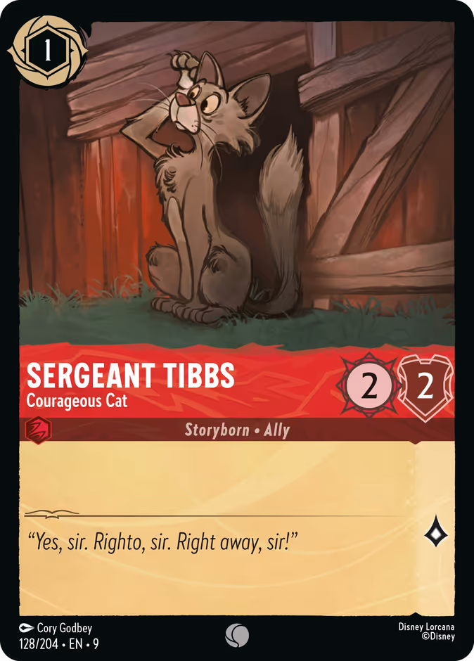 Sergeant Tibbs - Courageous Cat 9-128 Lorcana card