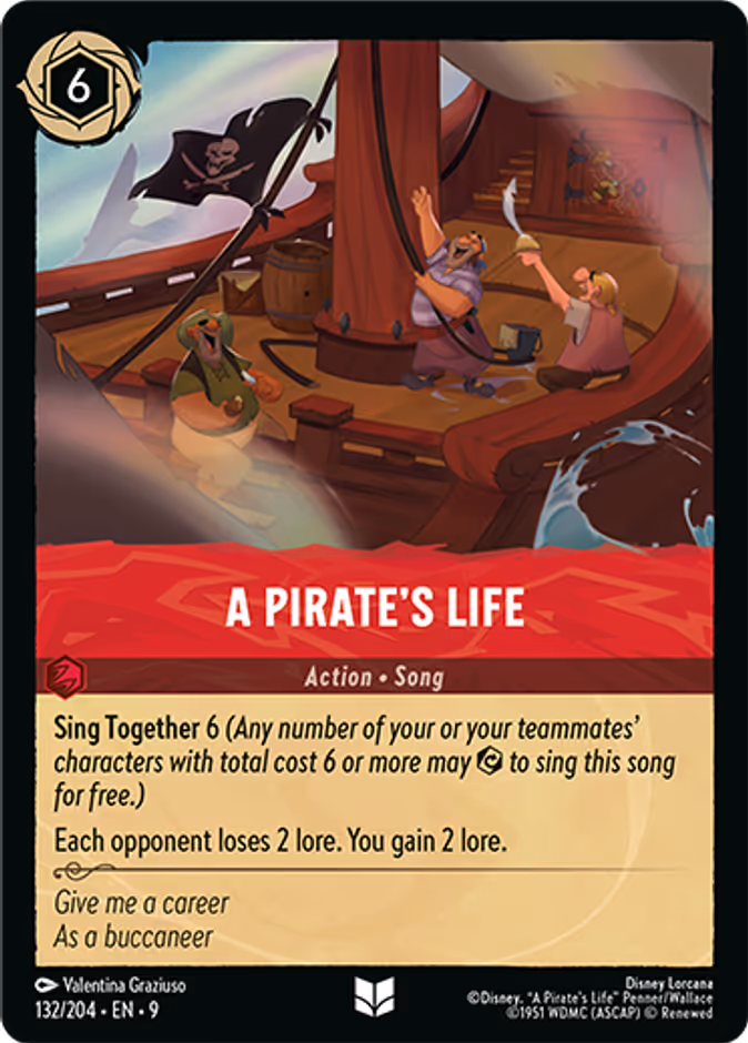 A Pirate's Life 9-132 Lorcana card