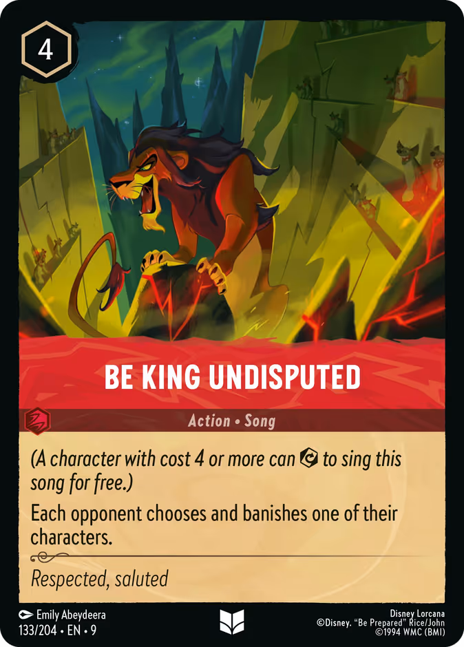 Be King Undisputed 9-133 Lorcana card
