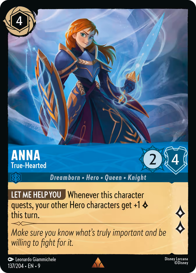 Anna - True-Hearted 9-137 Lorcana card