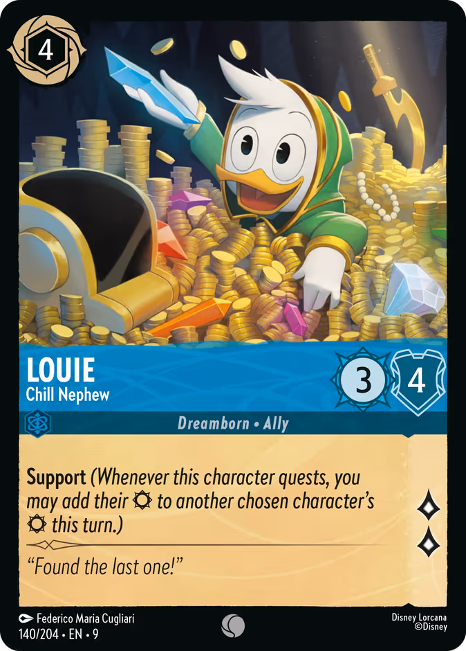 Louie - Chill Nephew 9-140 Lorcana card