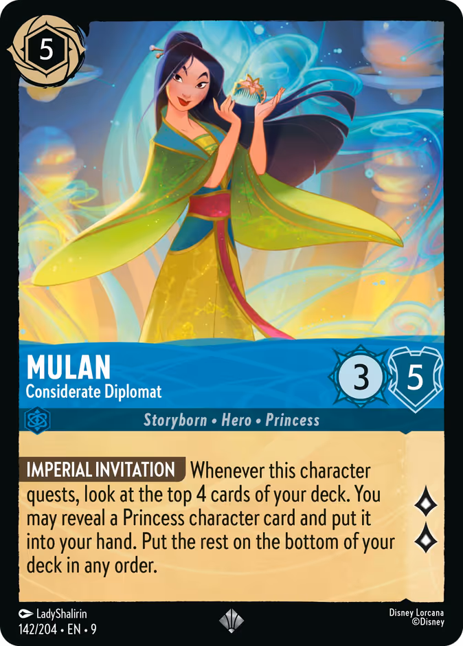 Mulan - Considerate Diplomat 9-142 Lorcana card