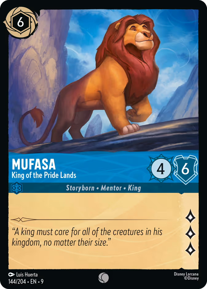 Mufasa - King of the Pride Lands 9-144 Lorcana card