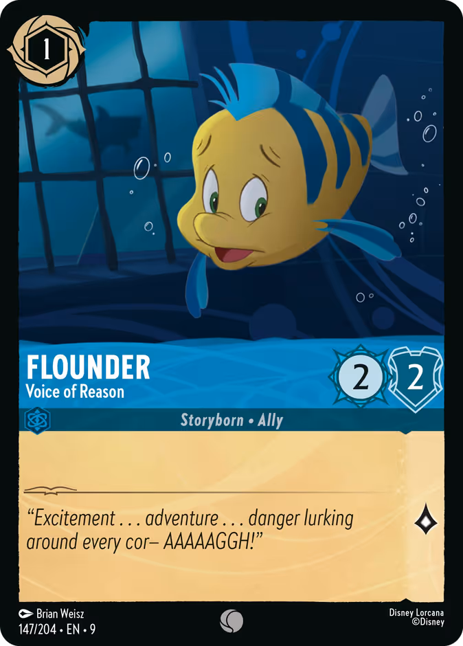Flounder - Voice of Reason 9-147 Lorcana card