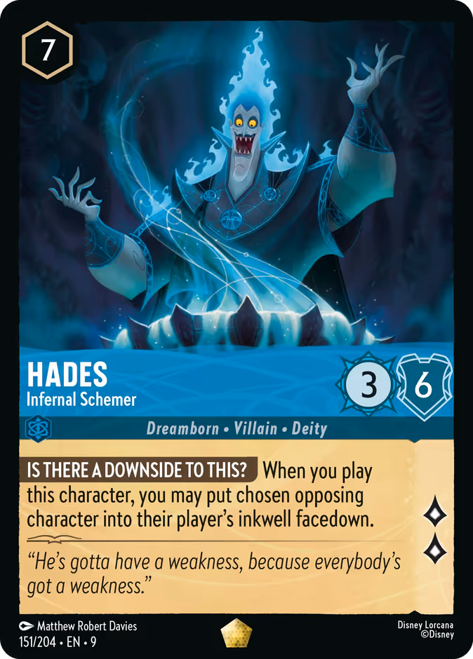Hades - Infernal Schemer 9-151 Lorcana card