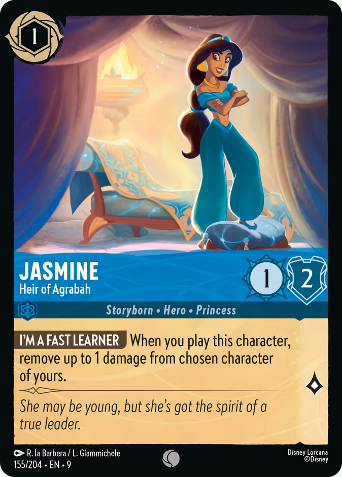 Jasmine - Heir of Agrabah 9-155 Lorcana card