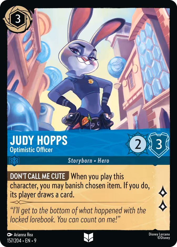 Judy Hopps - Optimistic Officer 9-157 Lorcana card