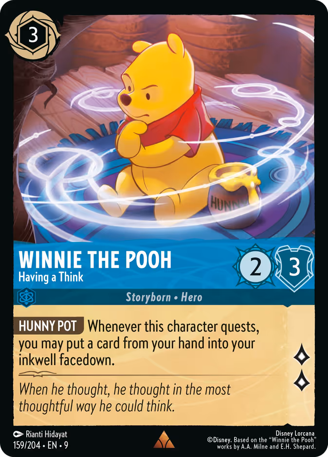 Winnie the Pooh - Having a Think 9-159 Lorcana card