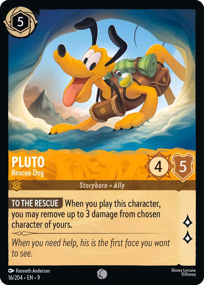 Pluto - Rescue Dog 9-16 Lorcana card