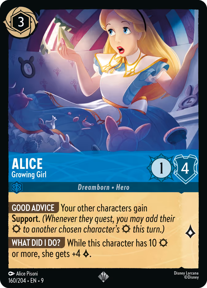 Alice - Growing Girl 9-160 Lorcana card