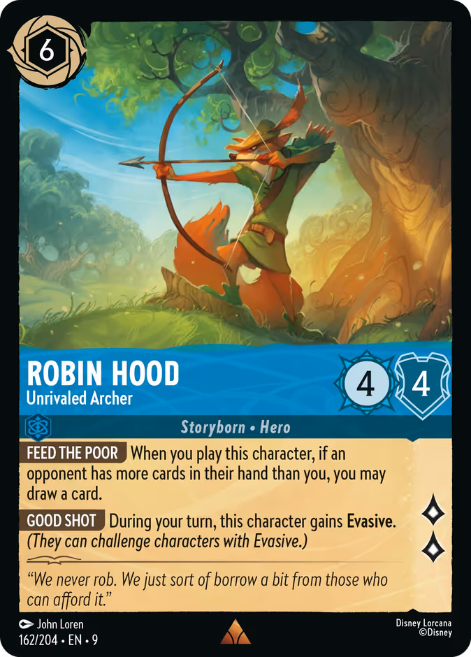 Robin Hood - Unrivaled Archer 9-162 Lorcana card