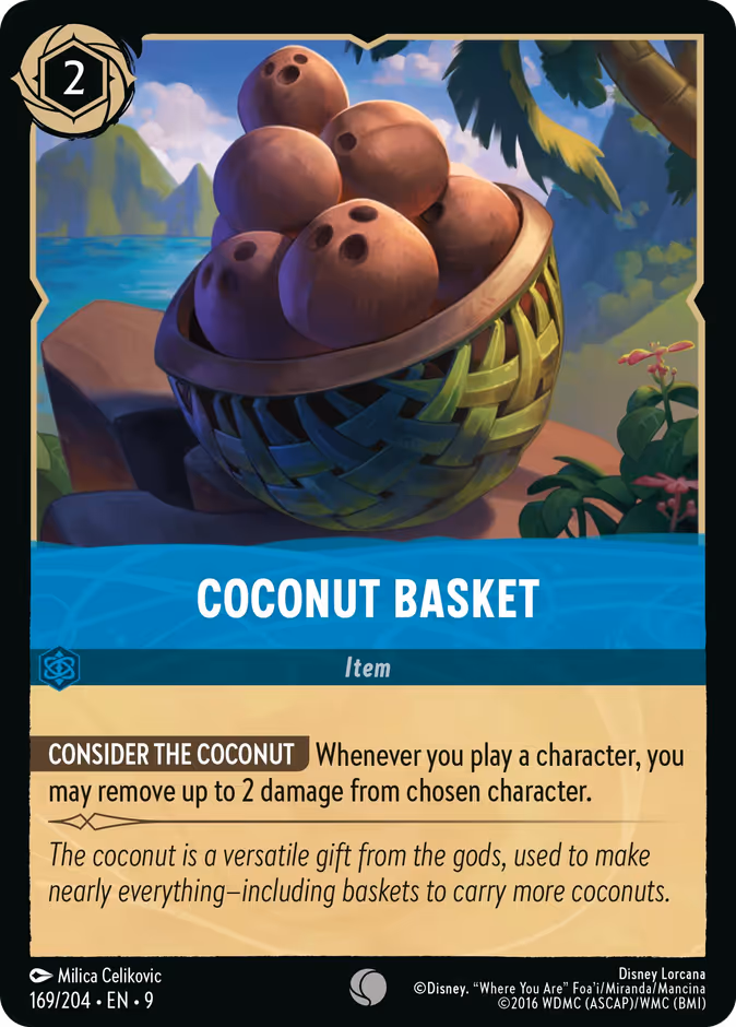 Coconut Basket 9-169 Lorcana card