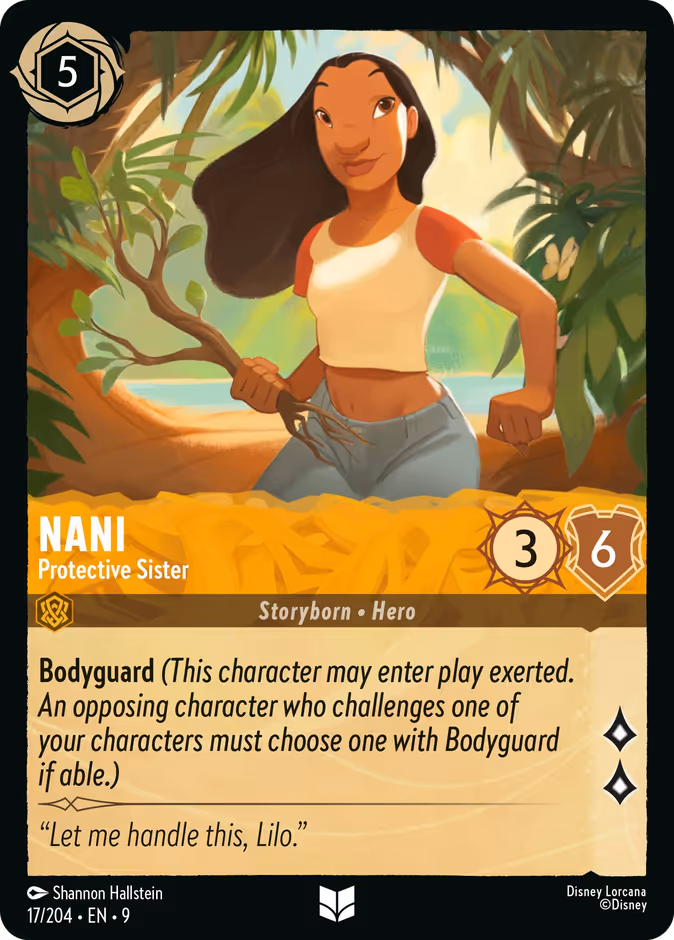 Nani - Protective Sister 9-17 Lorcana card
