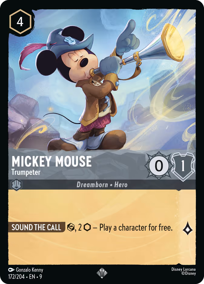 Mickey Mouse - Trumpeter 9-172 Lorcana card