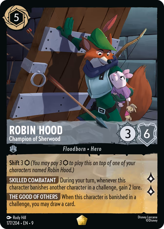 Robin Hood - Champion of Sherwood 9-177 Lorcana card