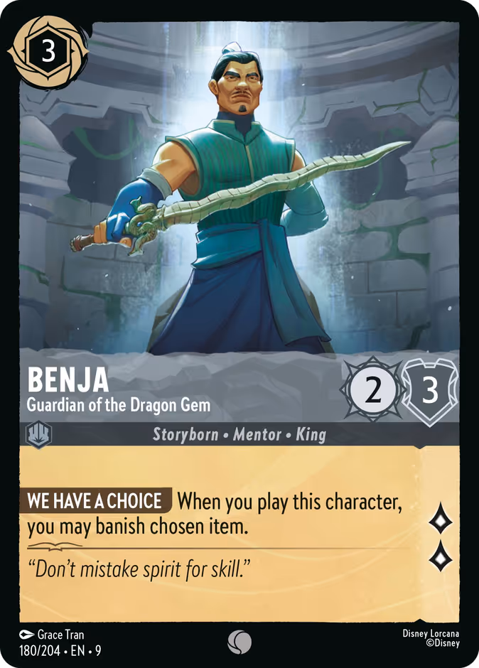 Benja - Guardian of the Dragon Gem 9-180 Lorcana card