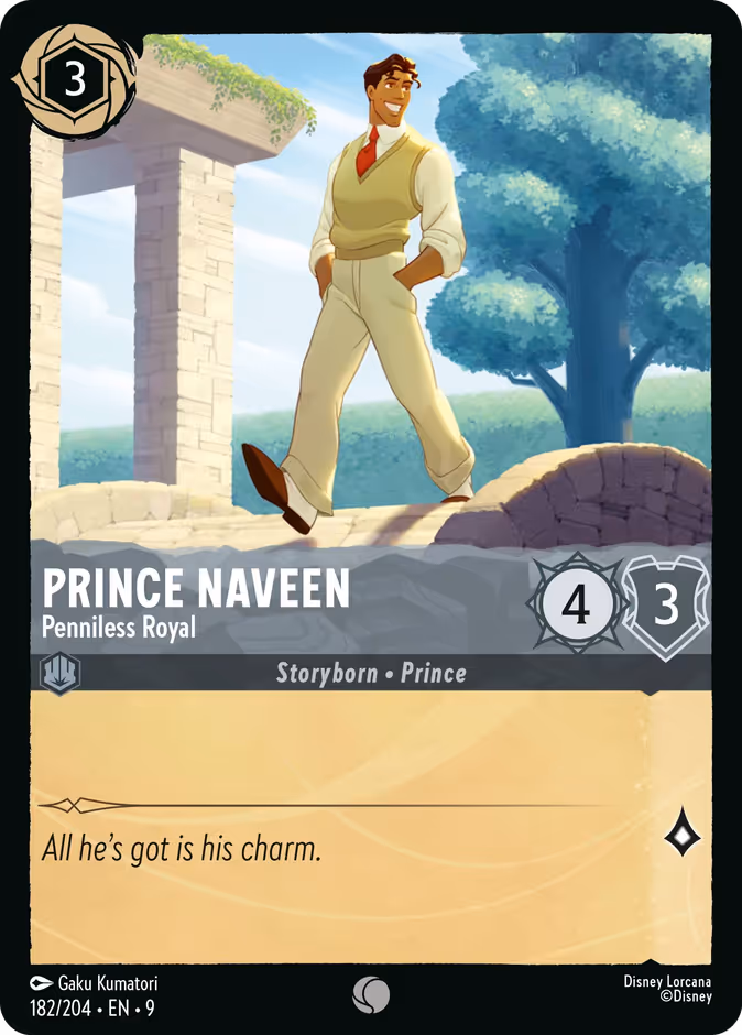 Prince Naveen - Penniless Royal 9-182 Lorcana card
