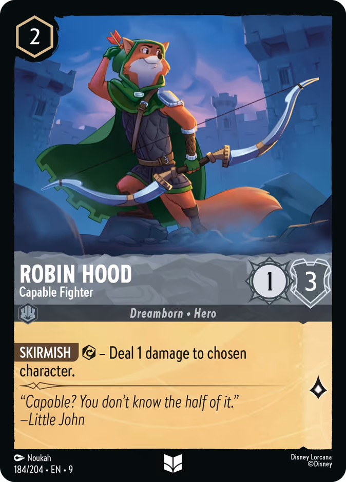 Robin Hood - Capable Fighter 9-184 Lorcana card
