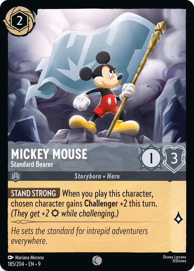 Mickey Mouse - Standard Bearer 9-185 Lorcana card