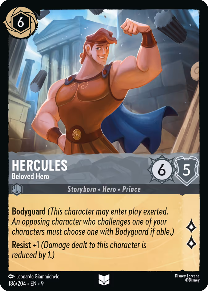 Hercules - Beloved Hero 9-186 Lorcana card