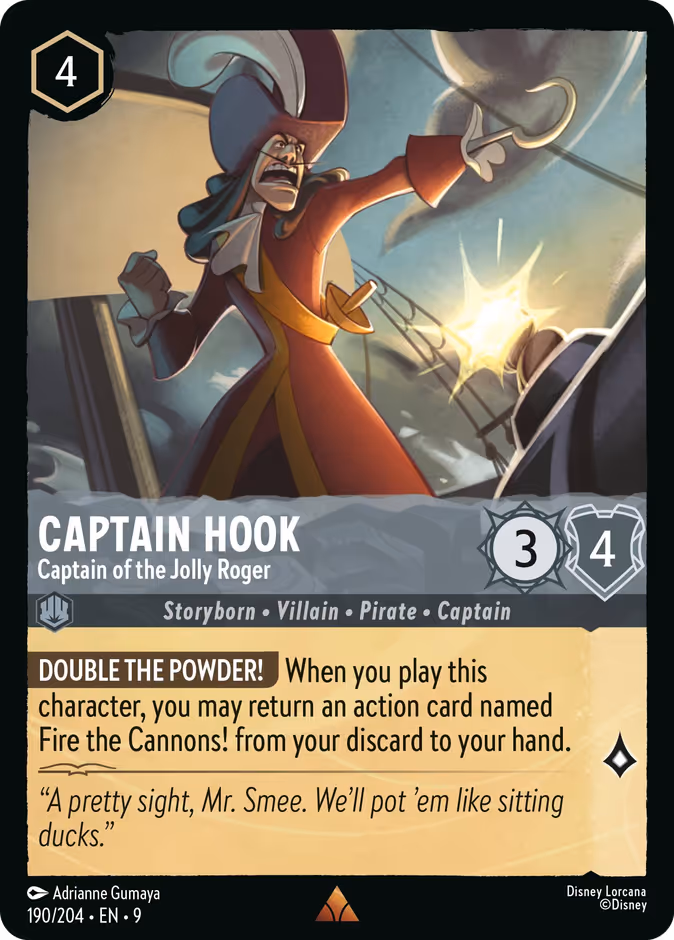 Captain Hook - Captain of the Jolly Roger 9-190 Lorcana card