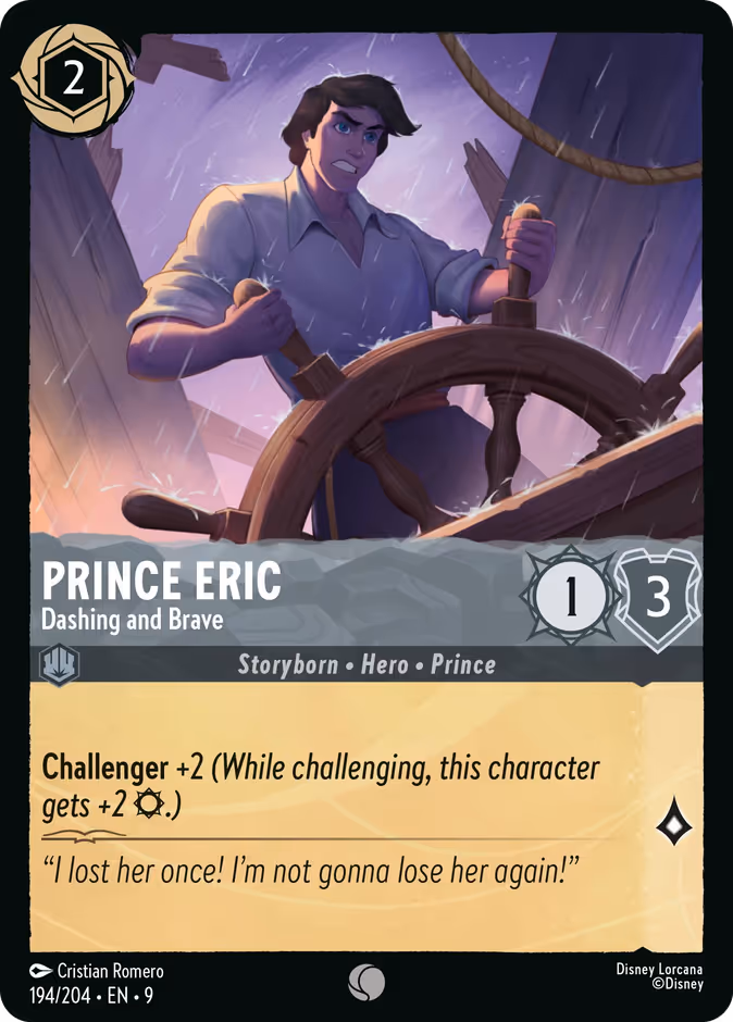 Prince Eric - Dashing and Brave 9-194 Lorcana card