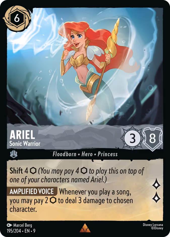 Ariel - Sonic Warrior 9-195 Lorcana card