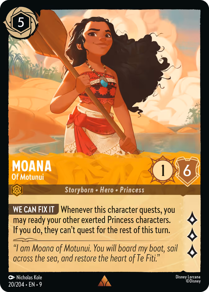 Moana - Of Motunui 9-20 Lorcana card