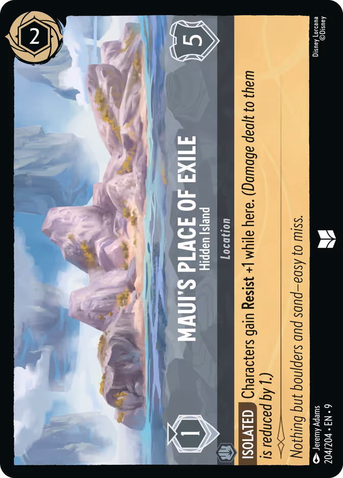 Maui's Place of Exile - Hidden Island 9-204 Lorcana card