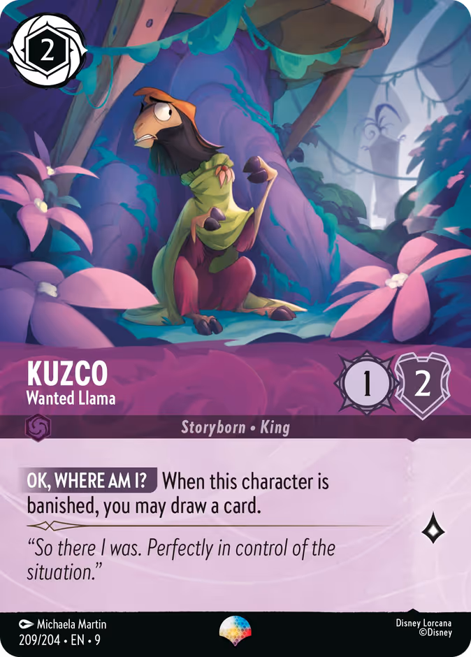 Kuzco - Wanted Llama 9-209 Lorcana card