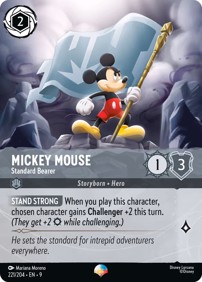 Mickey Mouse - Standard Bearer 9-221 Lorcana card