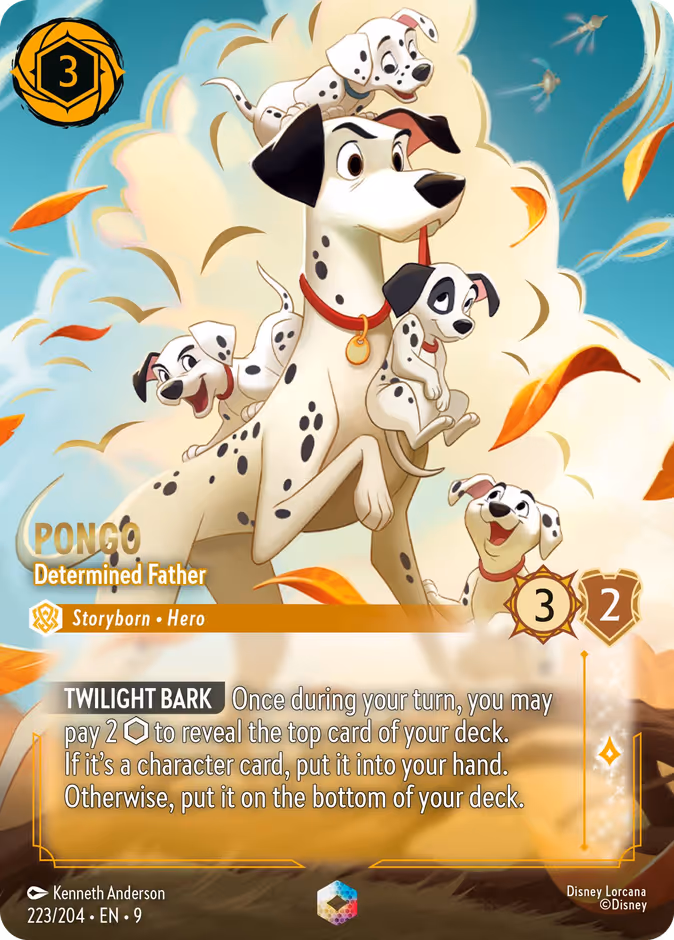 Pongo - Determined Father 9-223 Lorcana card