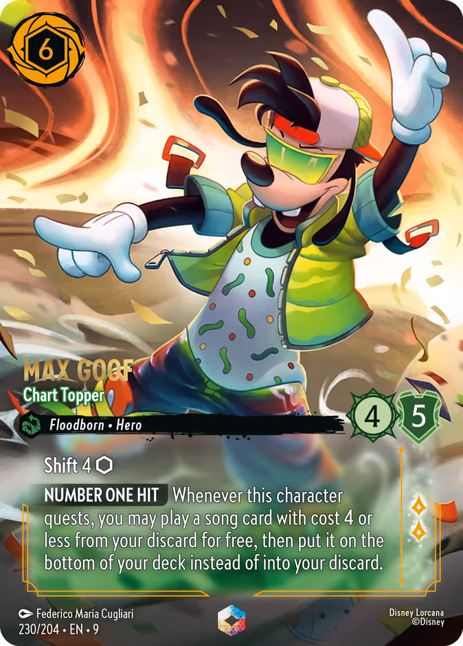 Max Goof - Chart Topper 9-230 Lorcana card
