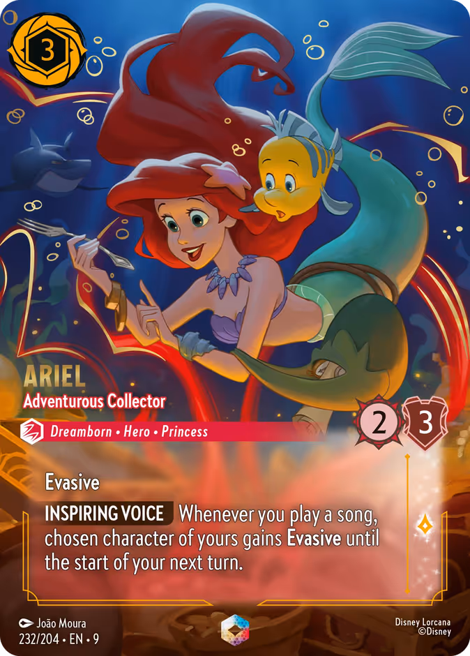 Ariel - Adventurous Collector 9-107 Lorcana card
