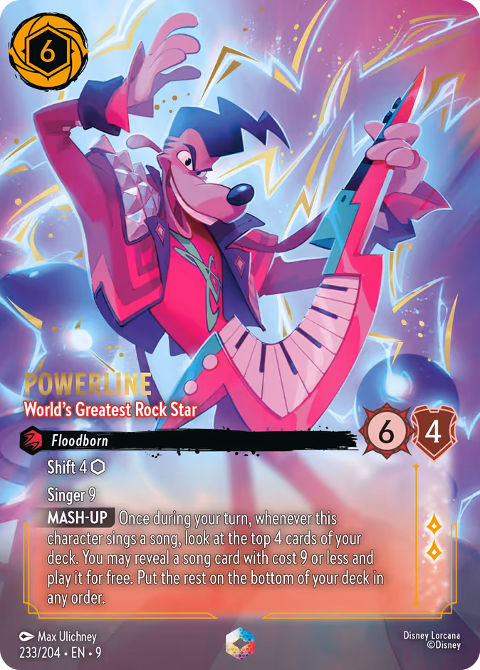 Powerline - World's Greatest Rock Star 9-233 Lorcana card