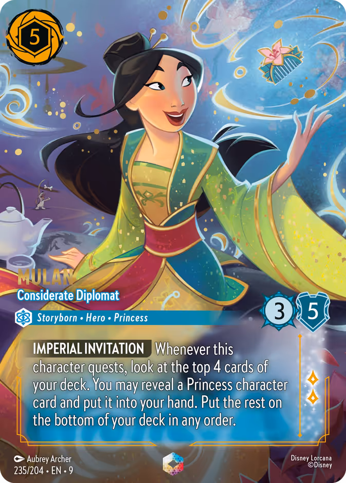 Mulan - Considerate Diplomat 9-235 Lorcana card