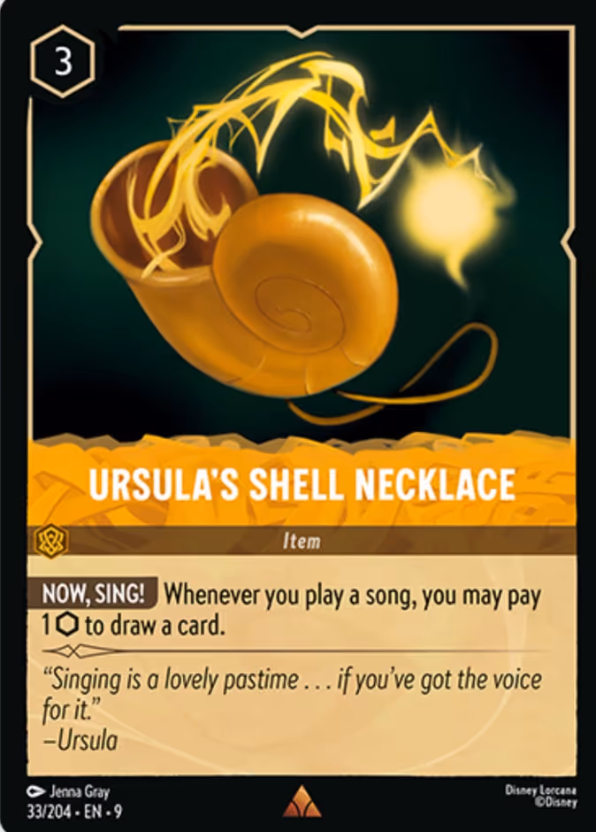 Ursula's Shell Necklace 9-33 Lorcana card