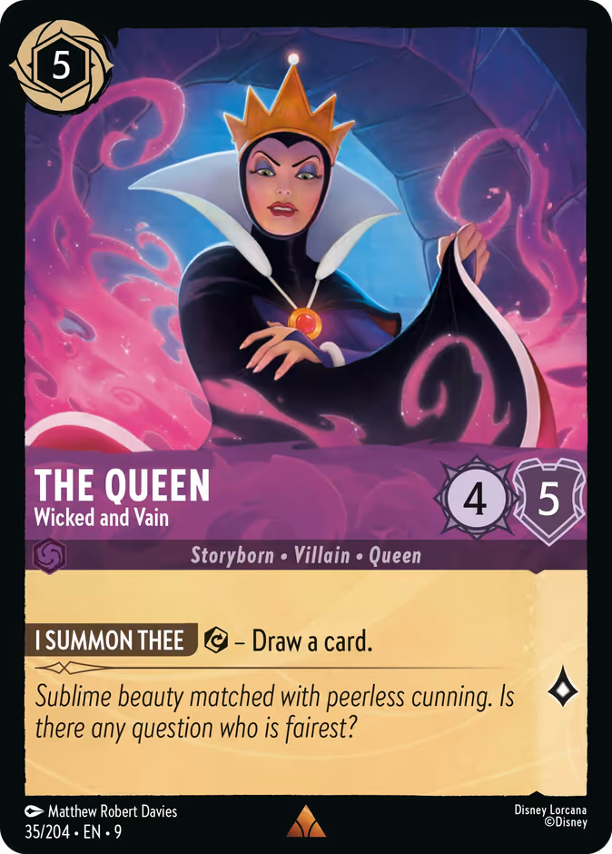 The Queen - Wicked and Vain 9-35 Lorcana card